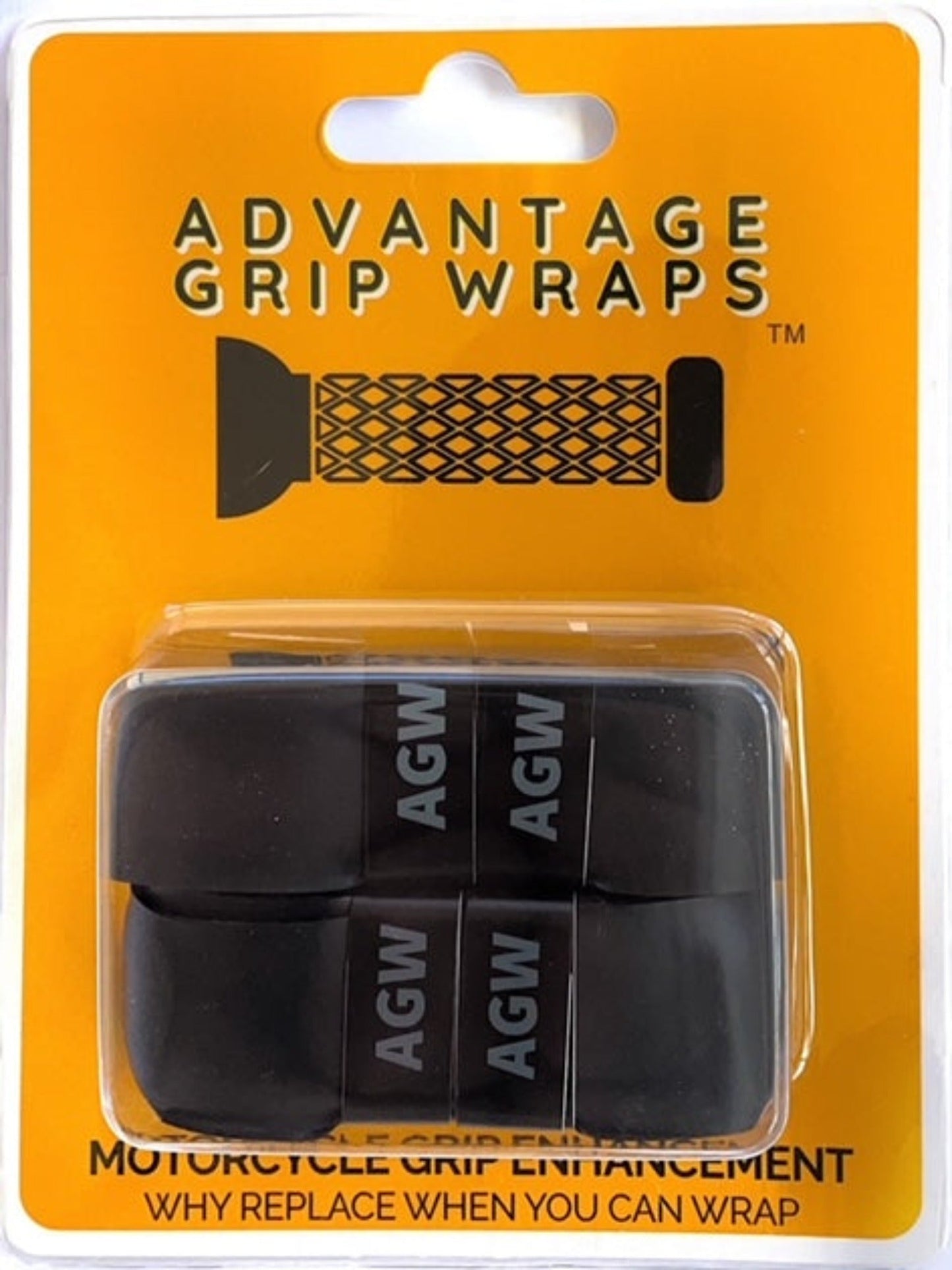 Package view of Advantage Grip Wraps motorcycle grip enhancement.